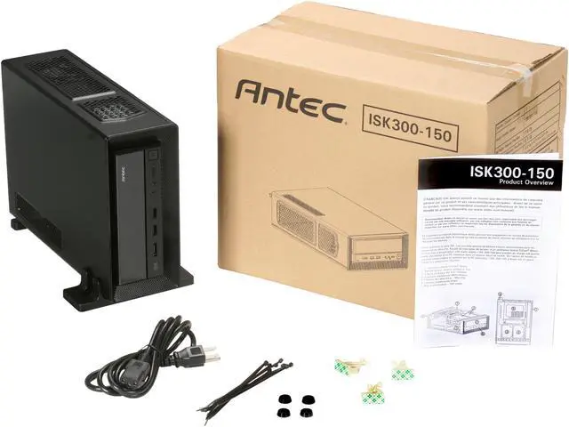 Alt view image 11 of 12 - Antec ISK Series ISK 300-150 Black 0.8mm Cold Rolled Steel Mini-ITX Desktop Computer Case 150W Power Supply