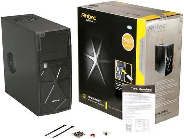 Alt view image 10 of 10 - Antec Two Hundred(v2) Black ATX Mid Tower Computer Case
