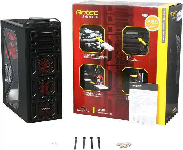 Alt view image 10 of 10 - Antec DF-85 Black Steel / Plastic ATX Full Tower Computer Case