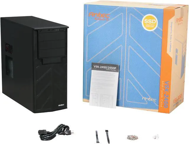 Alt view image 9 of 9 - Antec New Solution VSK2450 Black Steel ATX Mid Tower Computer Case 450W Power Supply