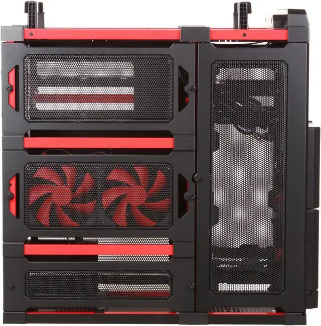 Alt view image 4 of 10 - Antec Lanboy air Red Black / Red Steel / Plastic ATX Mid Tower Computer Modular Case