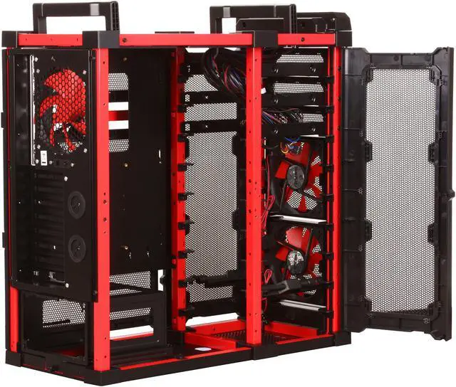 Alt view image 5 of 10 - Antec Lanboy air Red Black / Red Steel / Plastic ATX Mid Tower Computer Modular Case
