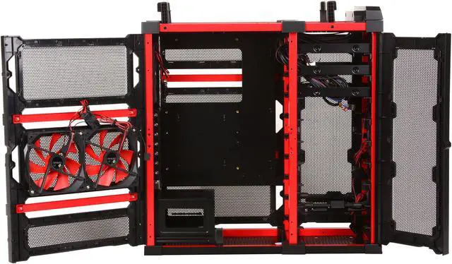 Alt view image 6 of 10 - Antec Lanboy air Red Black / Red Steel / Plastic ATX Mid Tower Computer Modular Case