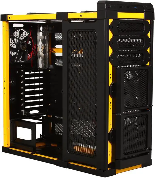 Alt view image 7 of 10 - Antec Lanboy air Yellow Black / Yellow Steel / Plastic ATX Mid Tower Computer Modular Case