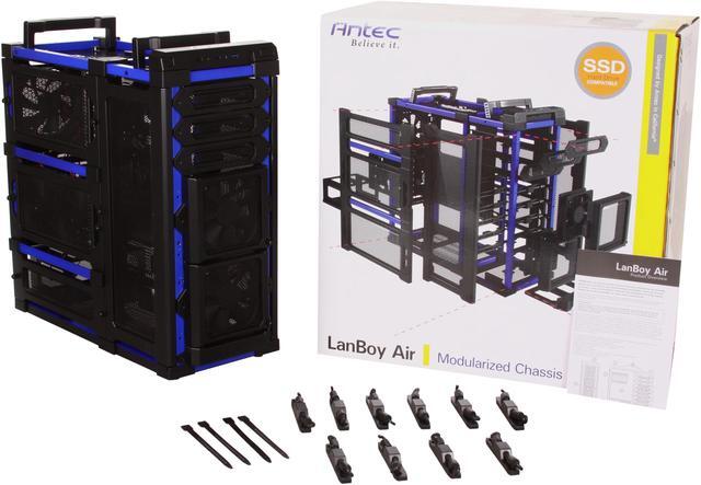 Alt view image 10 of 10 - Antec Lanboy air Blue Black / Blue ATX Mid Tower Computer Modular Case
