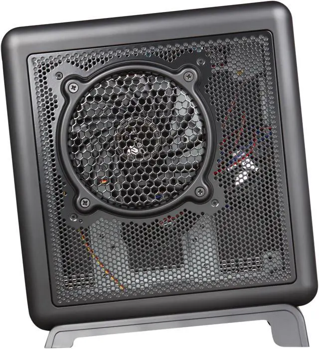 Alt view image 3 of 8 - Antec ISK Series ISK 100 Black & Silver 0.8 mm SECC / ABS Plastic Mini-ITX Tower Computer Case 80W Power Supply