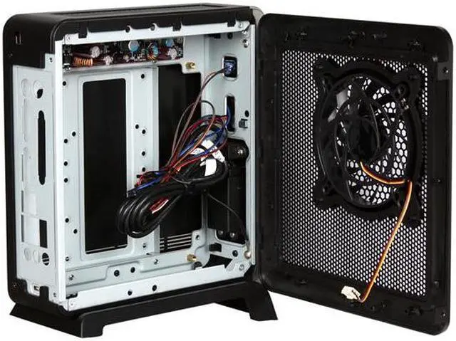 Alt view image 4 of 8 - Antec ISK Series ISK 100 Black & Silver 0.8 mm SECC / ABS Plastic Mini-ITX Tower Computer Case 80W Power Supply