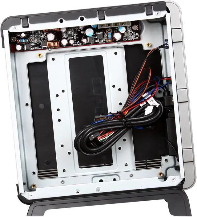 Alt view image 5 of 8 - Antec ISK Series ISK 100 Black & Silver 0.8 mm SECC / ABS Plastic Mini-ITX Tower Computer Case 80W Power Supply