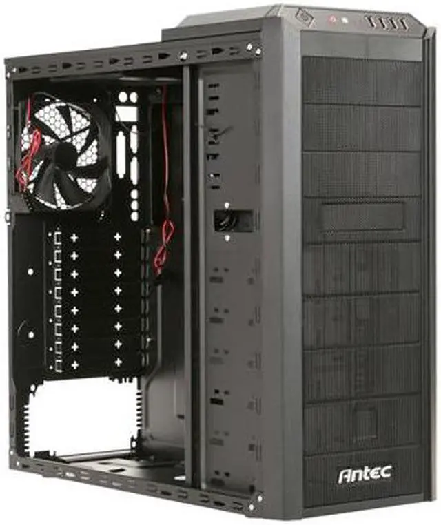 Alt view image 7 of 10 - Antec One Hundred Black Steel / Plastic ATX Mid Tower Computer Case