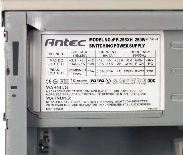 Alt view image 5 of 7 - Antec KS382+PP255XH Beige ATX Mini Tower Computer Case 250W Power Supply - OEM