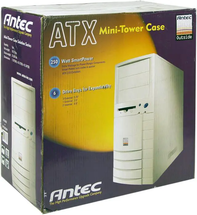 Alt view image 7 of 7 - Antec KS382+PP255XH Beige ATX Mini Tower Computer Case 250W Power Supply - OEM