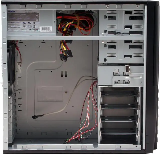 Alt view image 15 of 16 - Antec Solution SLK3700-BQE Black Steel ATX Mid Tower Computer Case Single fan 350W SmartPower ATX12V Power Supply