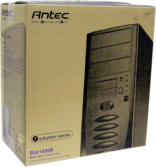 Alt view image 16 of 16 - Antec Solution SLK1650B Black Steel ATX Mini Tower Computer Case 350W Power Supply