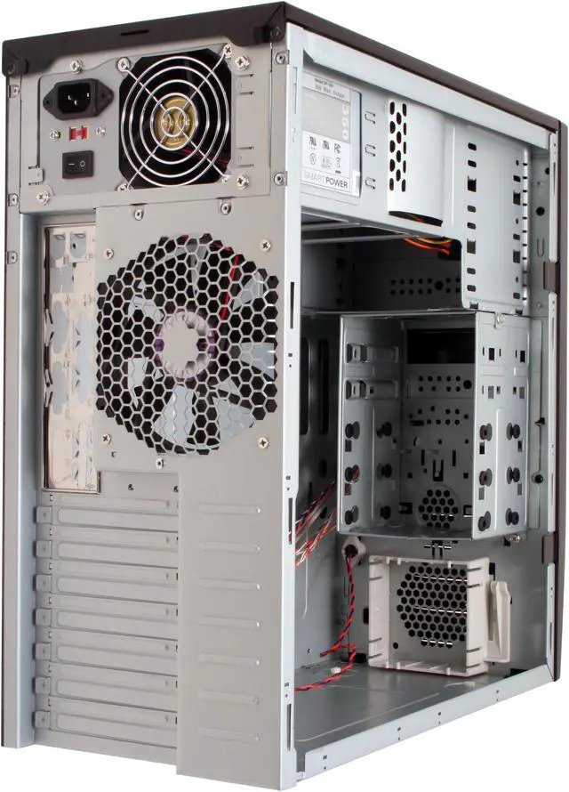 Alt view image 11 of 16 - Antec Solution SLK1650B Black Steel ATX Mini Tower Computer Case 350W Power Supply