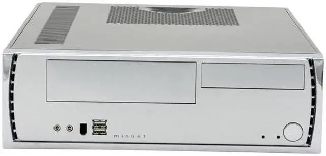 Alt view image 2 of 12 - Antec MINUET II Black/Silver Steel Micro ATX Slim Case Computer Case 220Watt SmartPower Power Supply
