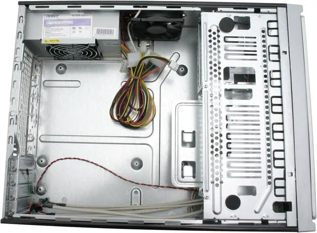 Alt view image 7 of 12 - Antec MINUET II Black/Silver Steel Micro ATX Slim Case Computer Case 220Watt SmartPower Power Supply