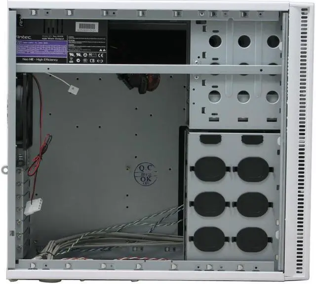 Alt view image 8 of 15 - Antec Performance One P150 White Steel ATX Mid Tower Computer Case 430W Power Supply