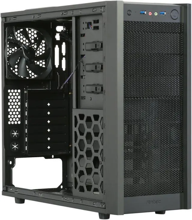 Alt view image 7 of 9 - Antec Gaming Series One Black Steel ATX Mid Tower Computer Case