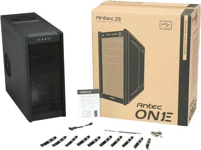 Alt view image 9 of 9 - Antec Gaming Series One Black Steel ATX Mid Tower Computer Case