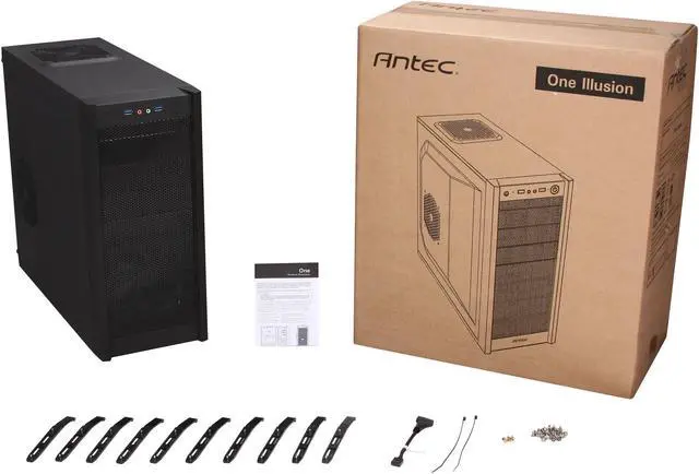 Alt view image 9 of 9 - Antec Gaming Series one illusion Black Steel ATX Mid Tower Computer Case