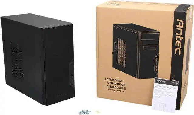 Alt view image 9 of 9 - Antec NEW SOLUTION SERIES VSK-3000 Black SGCC steel Micro ATX Mini Tower Computer Case