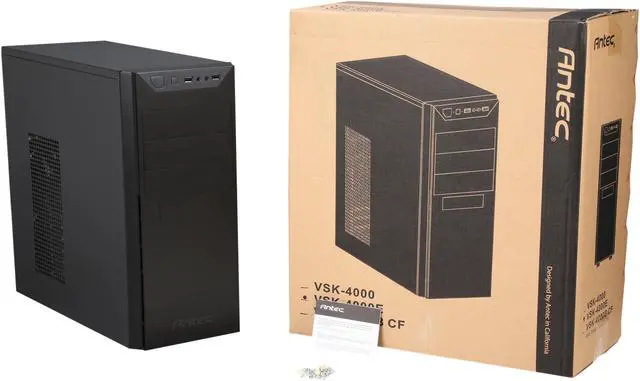 Alt view image 9 of 9 - Antec VSK4000E Black SGCC steel Micro ATX Mid Tower Computer Case