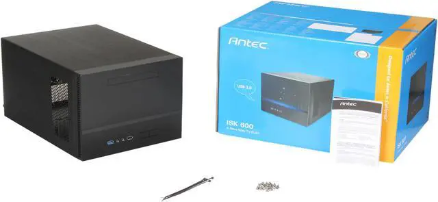 Alt view image 9 of 8 - Antec ISK600 Black Aluminum / Plastic Mini-ITX Tower Computer Case