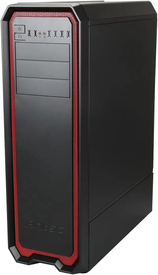 Alt view image 3 of 10 - Antec Nineteen Hundred Red Black / Red SECC steel ATX Mid Tower Computer Case