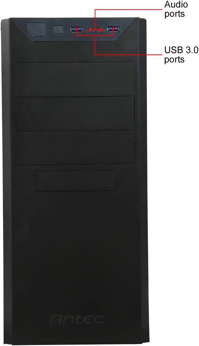 Alt view image 3 of 11 - Antec VSK4000E U3 Black SGCC Steel ATX Mid Tower Computer Case