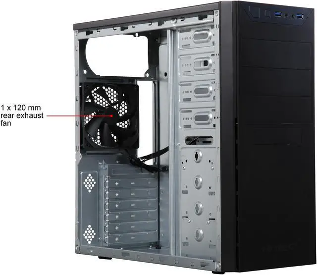 Alt view image 10 of 11 - Antec VSK4000E U3 Black SGCC Steel ATX Mid Tower Computer Case