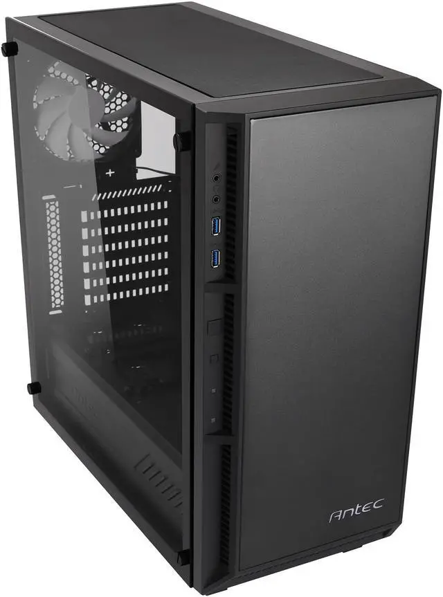 Alt view image 10 of 16 - Antec Performance Series P8 Black Steel /4mm Tempered Glass Side Panel, ATX Mid Tower Computer Case, 3 White LED Fans Pre-installed, USB3.0