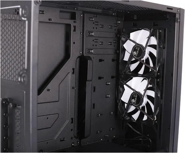 Alt view image 14 of 16 - Antec Performance Series P8 Black Steel /4mm Tempered Glass Side Panel, ATX Mid Tower Computer Case, 3 White LED Fans Pre-installed, USB3.0