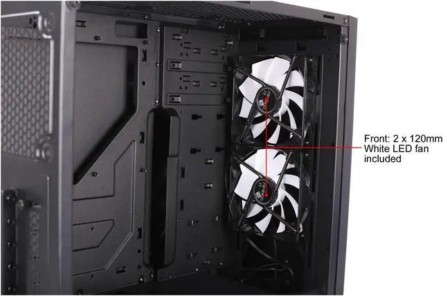 Alt view image 15 of 16 - Antec Performance Series P8 Black Steel /4mm Tempered Glass Side Panel, ATX Mid Tower Computer Case, 3 White LED Fans Pre-installed, USB3.0