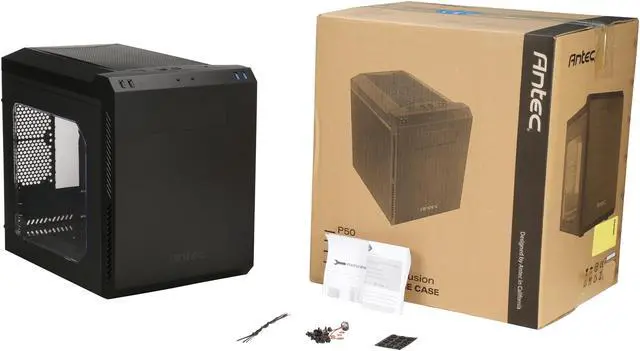 Alt view image 9 of 9 - Antec P50 WINDOW ILLUSION Black Micro ATX Computer Case