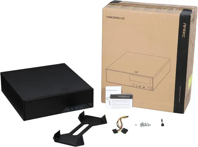 Alt view image 12 of 13 - Antec VSK2000-U3 Black Micro ATX Computer Case