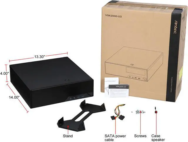 Alt view image 13 of 13 - Antec VSK2000-U3 Black Micro ATX Computer Case