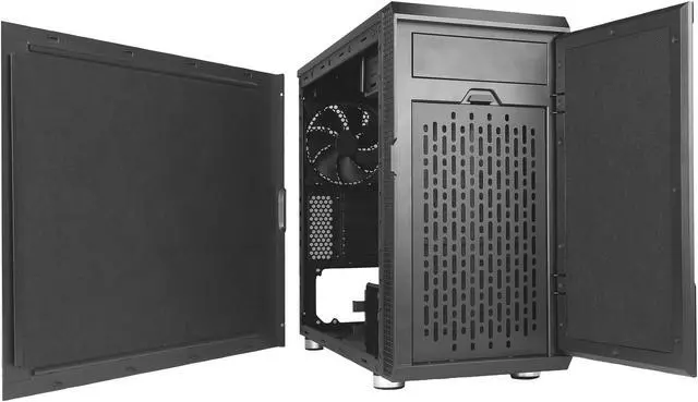Alt view image 6 of 14 - Antec Performance Series P5 Micro-Tower Computer Case,  Sound-Dampening Side Panels, Hinged Front Panel, USB 3.0 x 2, Double-Layer Dust Filter in front, 1 x 5.25" ODD, Support up to 6 x 2.5" SSD