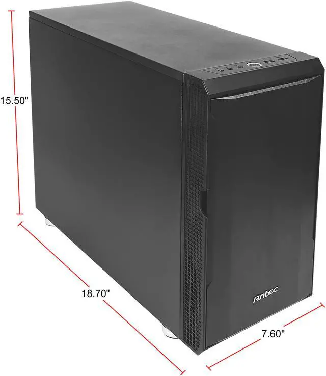 Alt view image 3 of 14 - Antec Performance Series P5 Micro-Tower Computer Case,  Sound-Dampening Side Panels, Hinged Front Panel, USB 3.0 x 2, Double-Layer Dust Filter in front, 1 x 5.25" ODD, Support up to 6 x 2.5" SSD