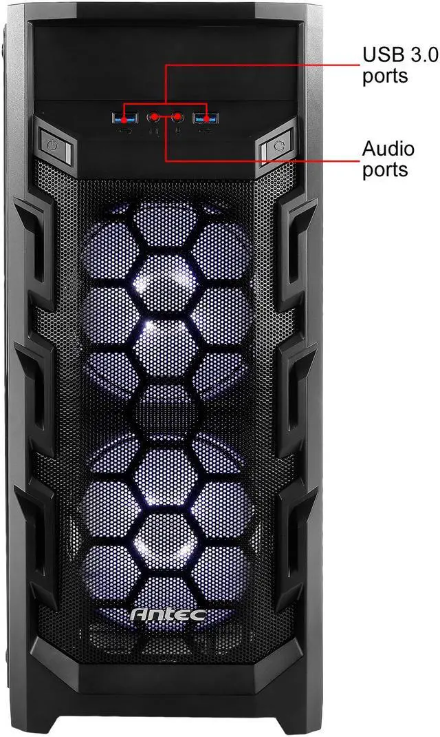 Alt view image 17 of 20 - Antec Gaming New Vision GX202 White Black SPCC & Plastic ATX Mid Tower Entry-Level Gaming Case