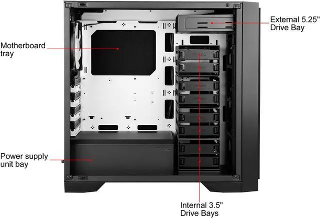 Alt view image 19 of 19 - Antec Performance Series P101 Silent Black 0.8mm SPCC ATX Mid Tower Case with 8 x 3.5" HDD / 2.5" SSD Removable Bays
