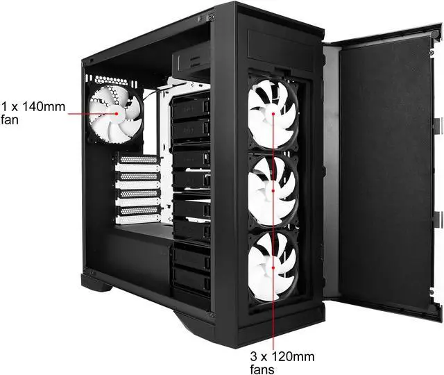 Alt view image 17 of 19 - Antec Performance Series P101 Silent Black 0.8mm SPCC ATX Mid Tower Case with 8 x 3.5" HDD / 2.5" SSD Removable Bays