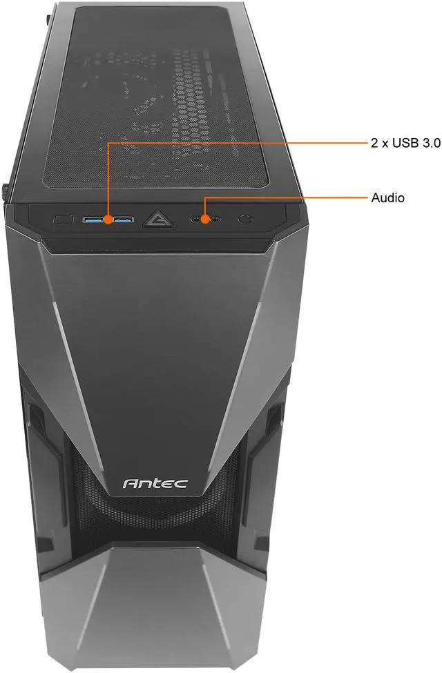 Alt view image 6 of 20 - Antec Dark Avenger DA601 E-ATX Mid Tower Case/ARGB Motherboard Sync/Tempered Glass/Prizm 120 ARGB Fan Included