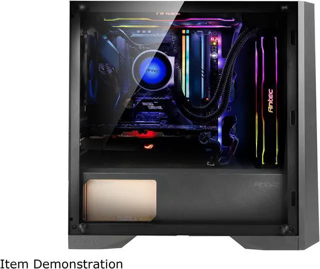 Alt view image 8 of 17 - Antec Dapper Dark Phantom DP301M Black Steel / ARGB Lighting / Tempered Glass Side Panel Compact Micro-ATX Gaming Case