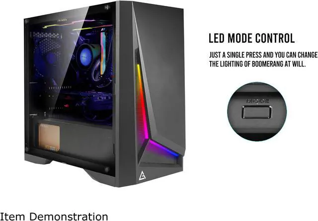 Alt view image 15 of 17 - Antec Dapper Dark Phantom DP301M Black Steel / ARGB Lighting / Tempered Glass Side Panel Compact Micro-ATX Gaming Case