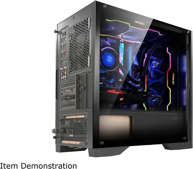 Alt view image 12 of 17 - Antec Dapper Dark Phantom DP301M Black Steel / ARGB Lighting / Tempered Glass Side Panel Compact Micro-ATX Gaming Case