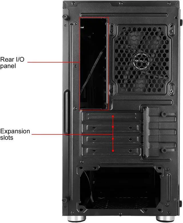 Alt view image 9 of 13 - Antec Value Solution Series VSK10 Highly Functional Micro-ATX Case, Support 4 x 140 mm Fan and 280 mm Radiator, 2 x USB3.0