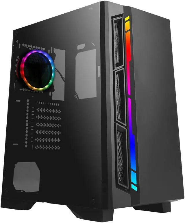 Alt view image 2 of 15 - Antec NX Series NX400, Mid-Tower ATX Gaming Case, Tempered Glass Side Panel & LED Strip Front Panel, 360 mm Radiator Support, 1 x 120 mm ARGB Fan Included