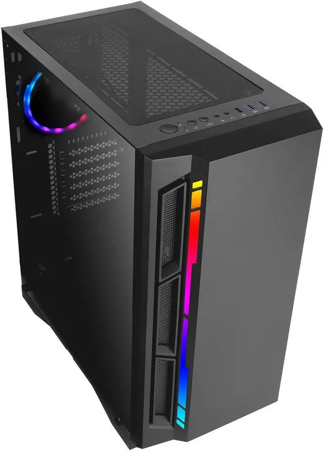 Alt view image 4 of 15 - Antec NX Series NX400, Mid-Tower ATX Gaming Case, Tempered Glass Side Panel & LED Strip Front Panel, 360 mm Radiator Support, 1 x 120 mm ARGB Fan Included