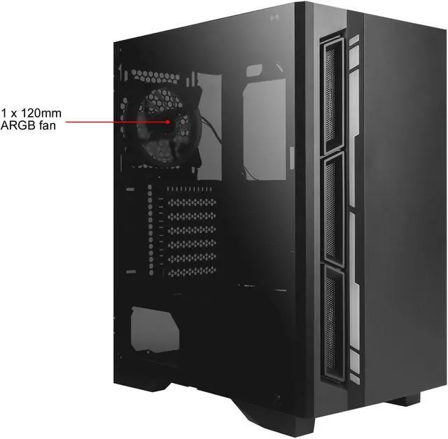 Alt view image 12 of 15 - Antec NX Series NX400, Mid-Tower ATX Gaming Case, Tempered Glass Side Panel & LED Strip Front Panel, 360 mm Radiator Support, 1 x 120 mm ARGB Fan Included