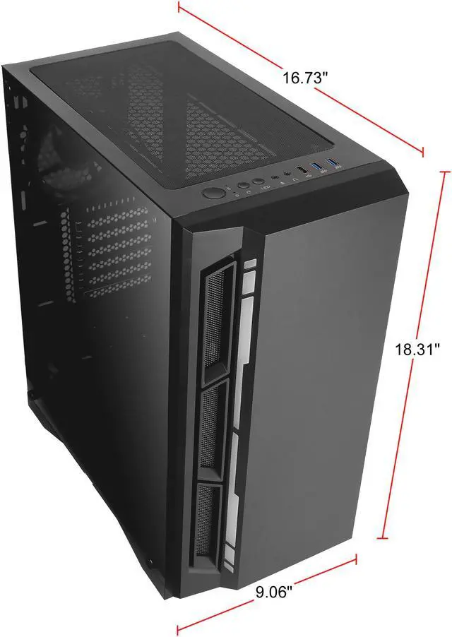 Alt view image 13 of 15 - Antec NX Series NX400, Mid-Tower ATX Gaming Case, Tempered Glass Side Panel & LED Strip Front Panel, 360 mm Radiator Support, 1 x 120 mm ARGB Fan Included